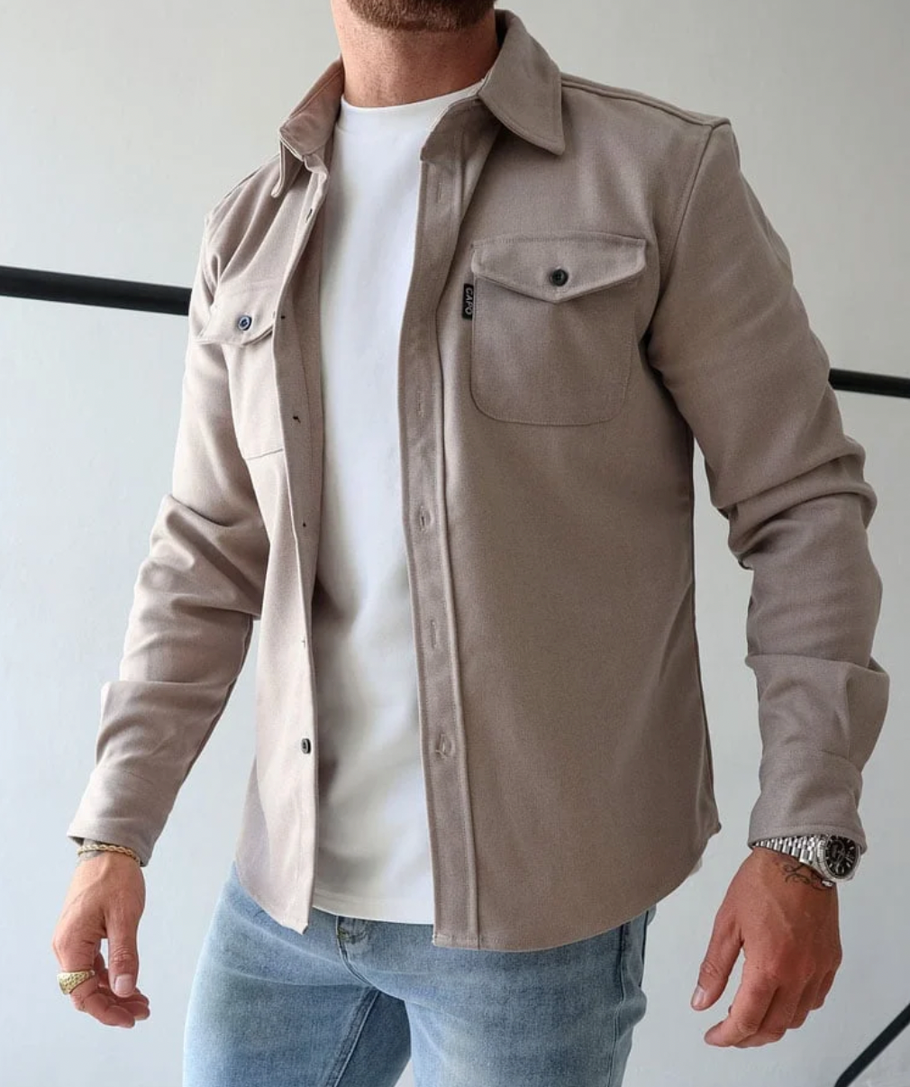 Men's Versatile Cotton Blend Shirt Jacket