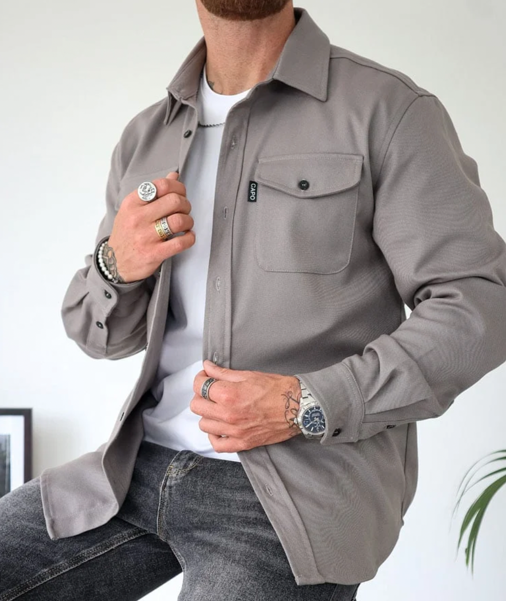 Men's Versatile Cotton Blend Shirt Jacket