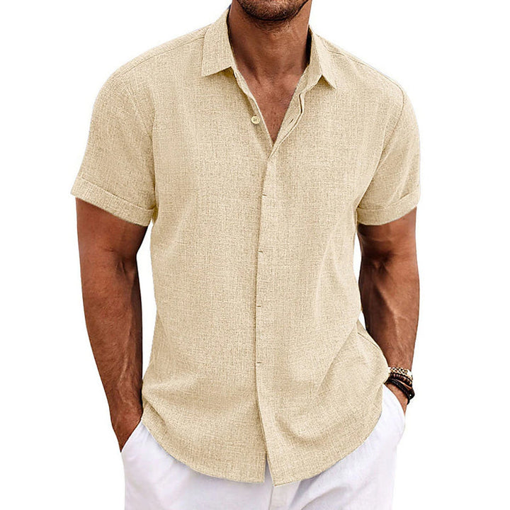 Men's Linen Blend Short Sleeve Shirt