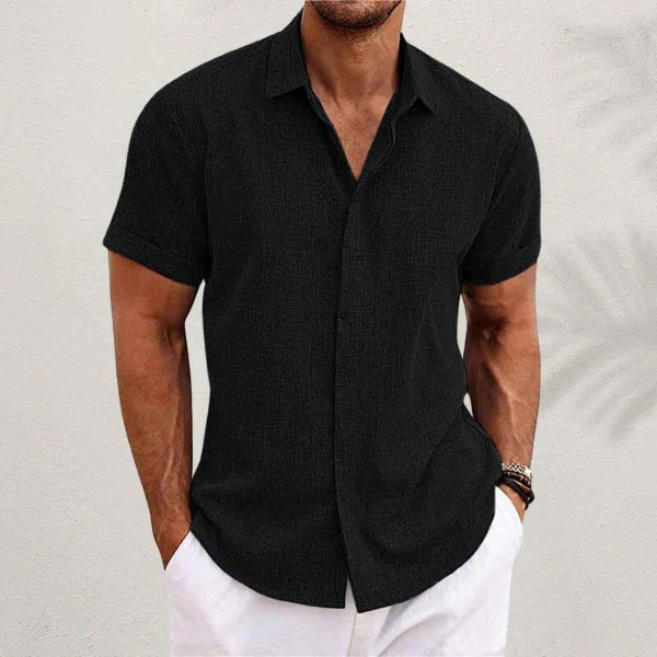 Men's Linen Blend Short Sleeve Shirt