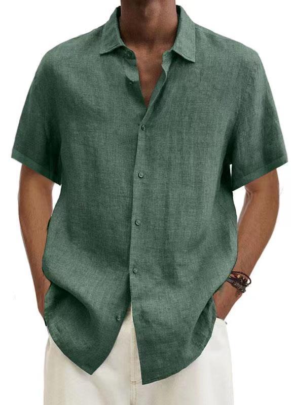 Men's Linen Blend Short Sleeve Shirt