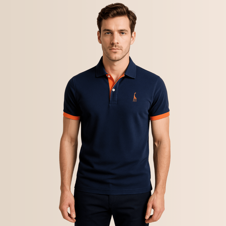 Men's Color-Blocked Trim Polo Shirt