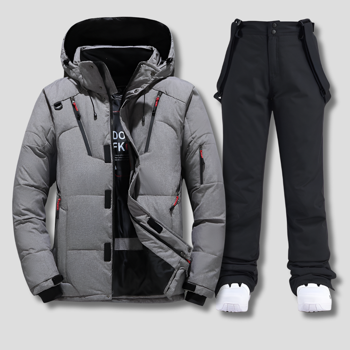 Men's Insulated Ski Suit with Hood for Cold Weather Adventures