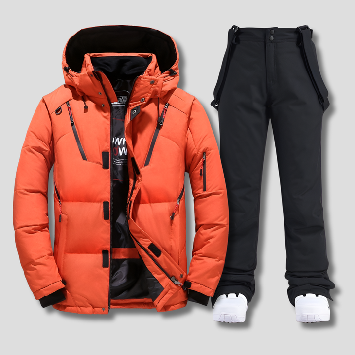 Men's Insulated Ski Suit with Hood for Cold Weather Adventures