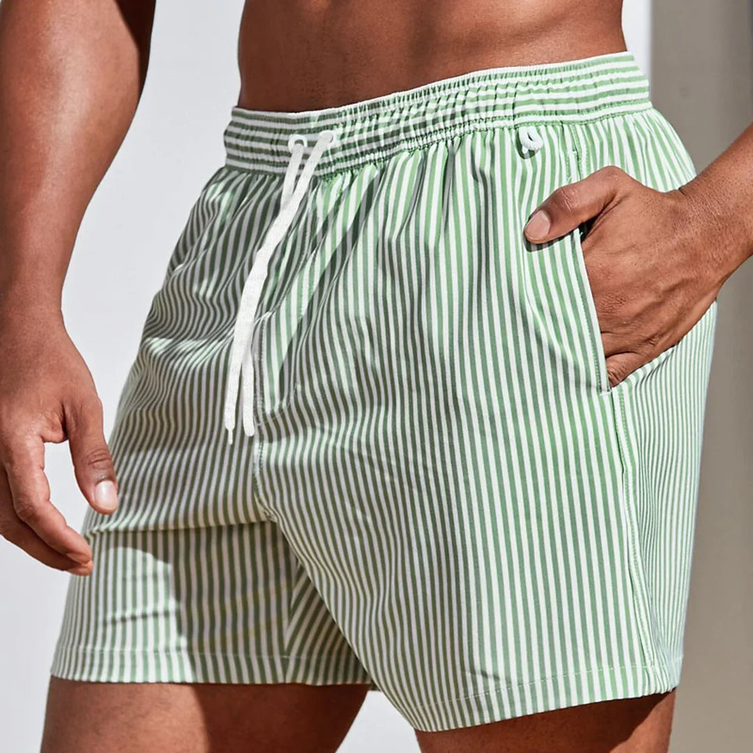 Men's Quick-Dry Striped Swim Shorts