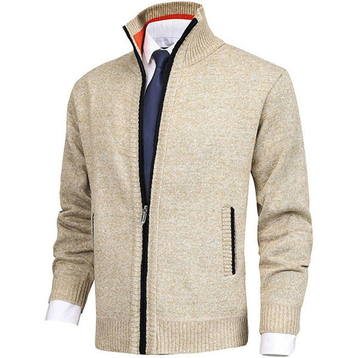 Men's Zip-Front Knit Stand-Collar Sweater