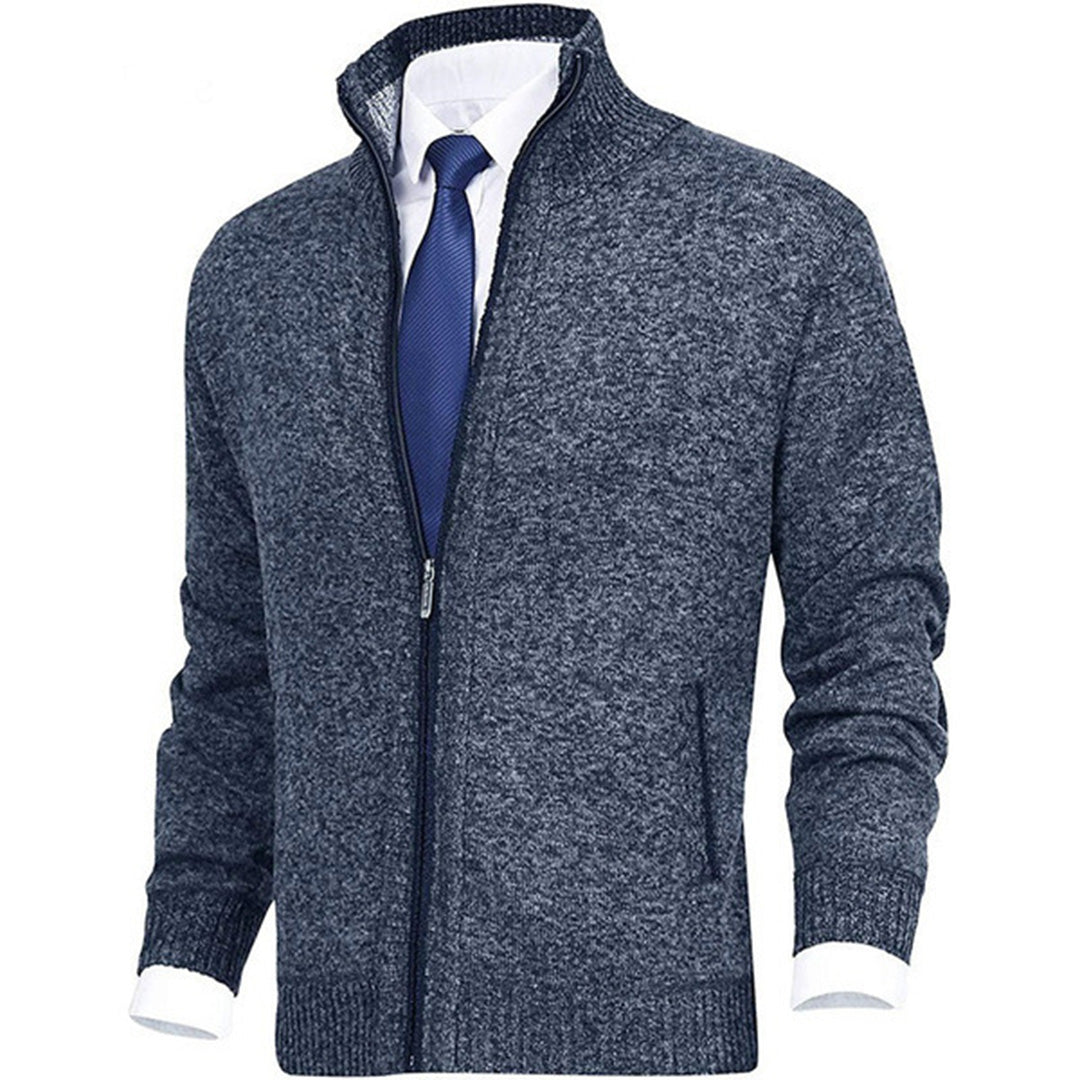 Men's Zip-Front Knit Stand-Collar Sweater