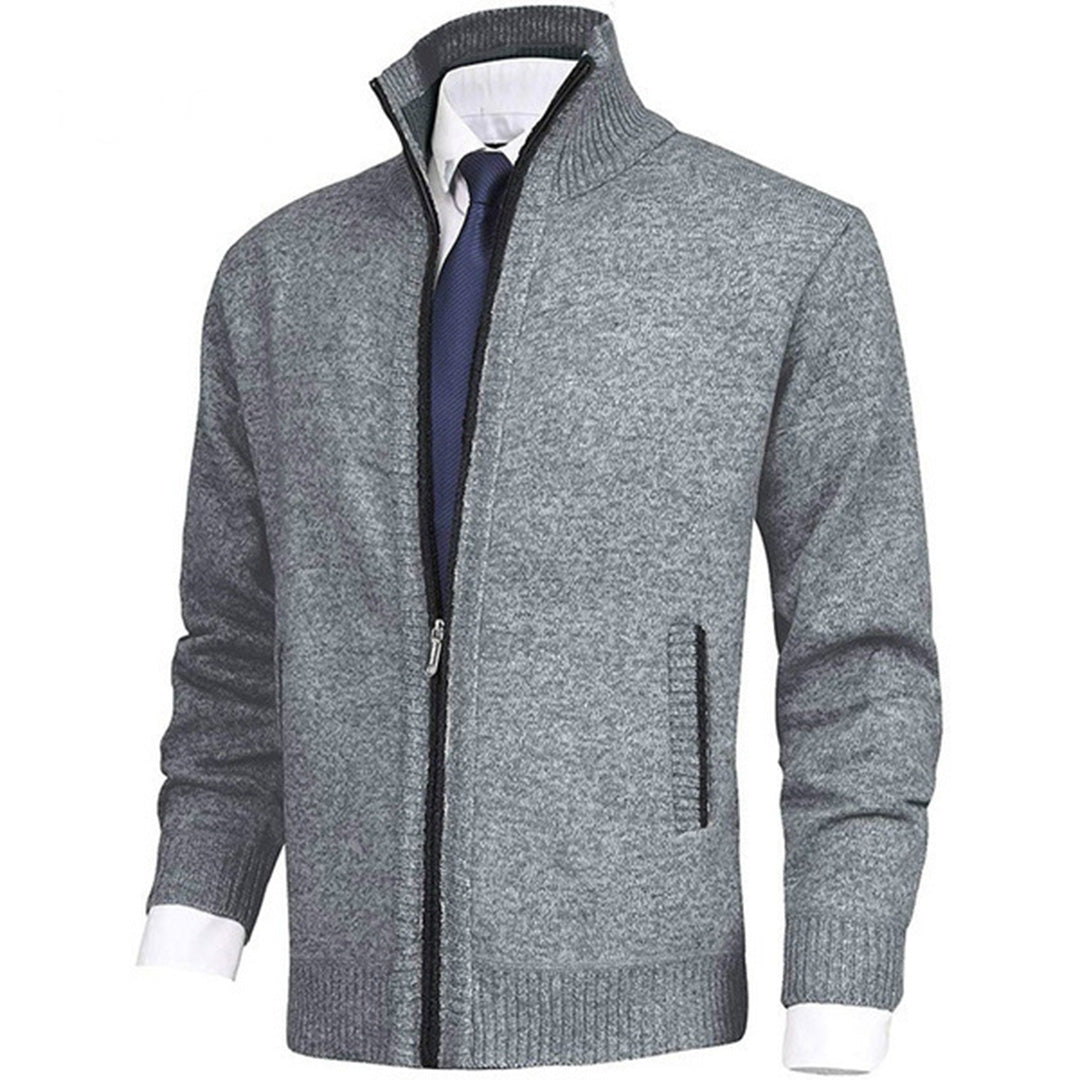 Men's Zip-Front Knit Stand-Collar Sweater