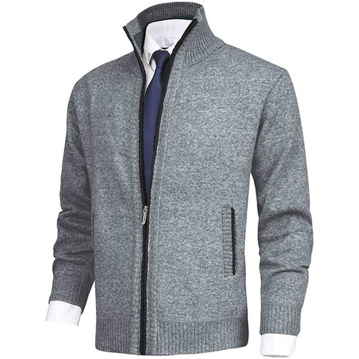 Men's Zip-Front Knit Stand-Collar Sweater
