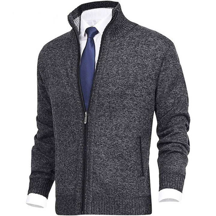Men's Zip-Front Knit Stand-Collar Sweater