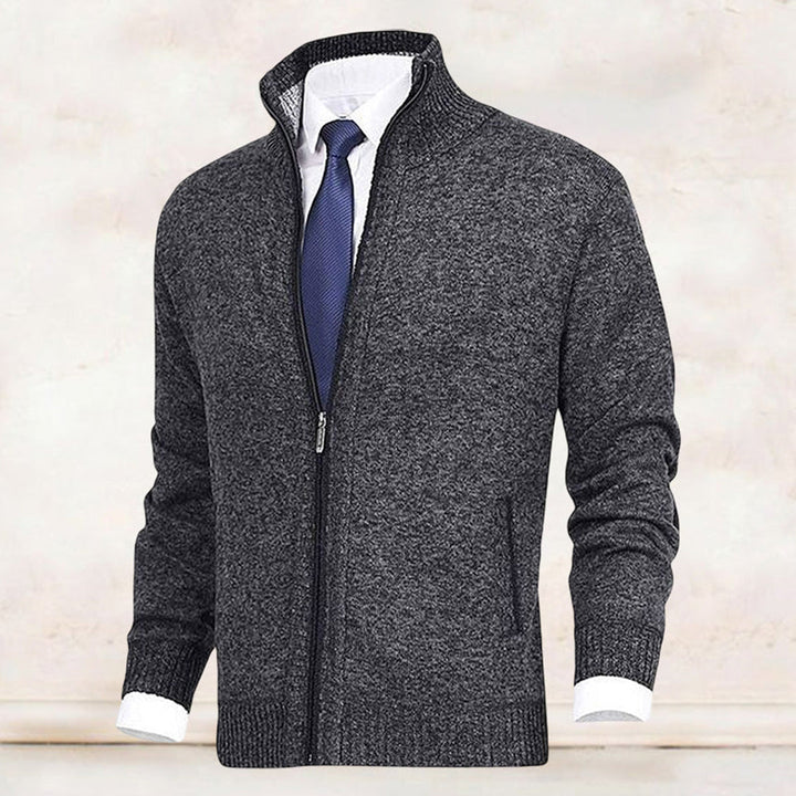 Men's Zip-Front Knit Stand-Collar Sweater