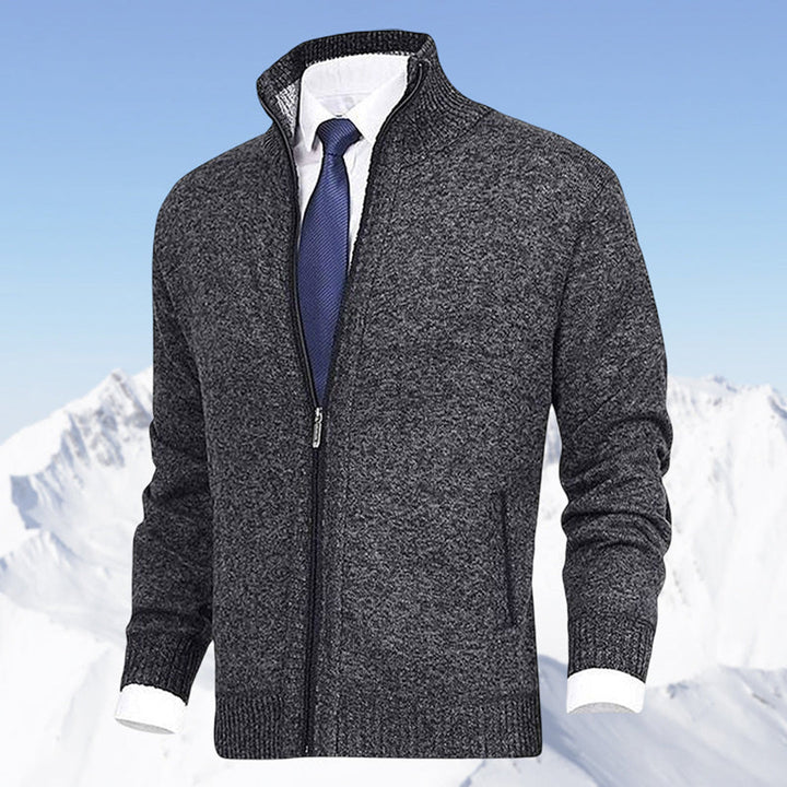 Men's Zip-Front Knit Stand-Collar Sweater