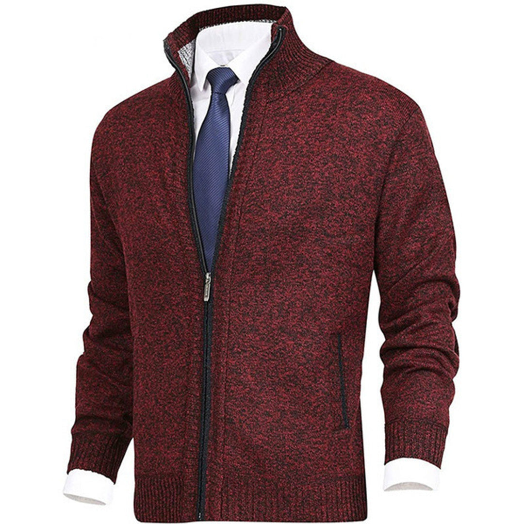 Men's Zip-Front Knit Stand-Collar Sweater