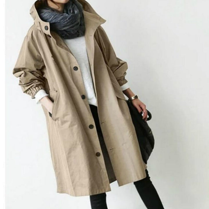 Women's Waterproof Windproof Trench Coat with Hood