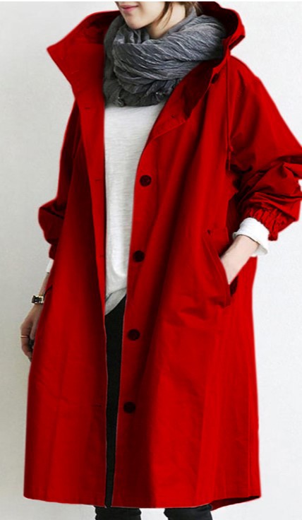 Women's Waterproof Windproof Trench Coat with Hood