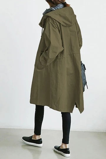 Women's Waterproof Windproof Trench Coat with Hood
