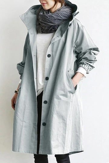 Women's Waterproof Windproof Trench Coat with Hood