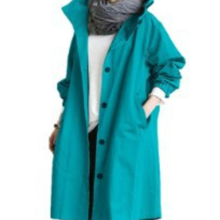 Women's Waterproof Windproof Trench Coat with Hood