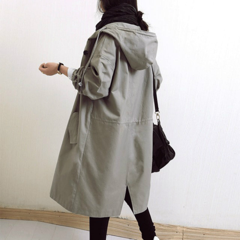 Women's Waterproof Windproof Trench Coat with Hood