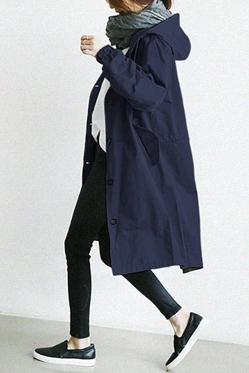 Women's Waterproof Windproof Trench Coat with Hood