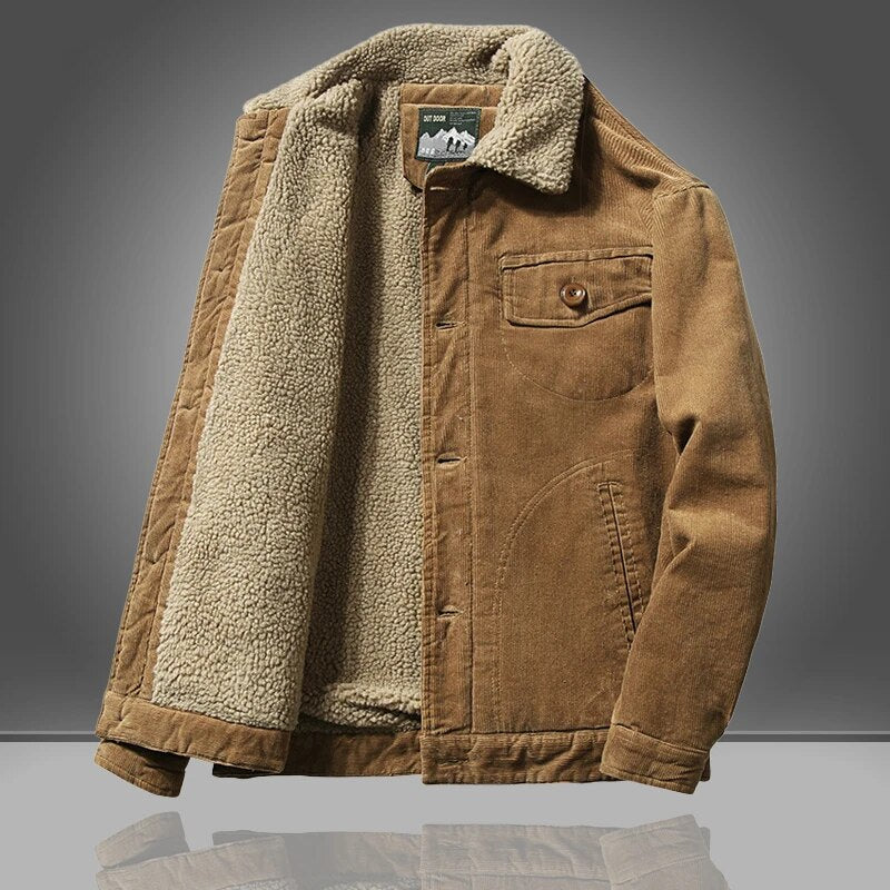 Men's Insulated Sherpa Lined Corduroy Jacket