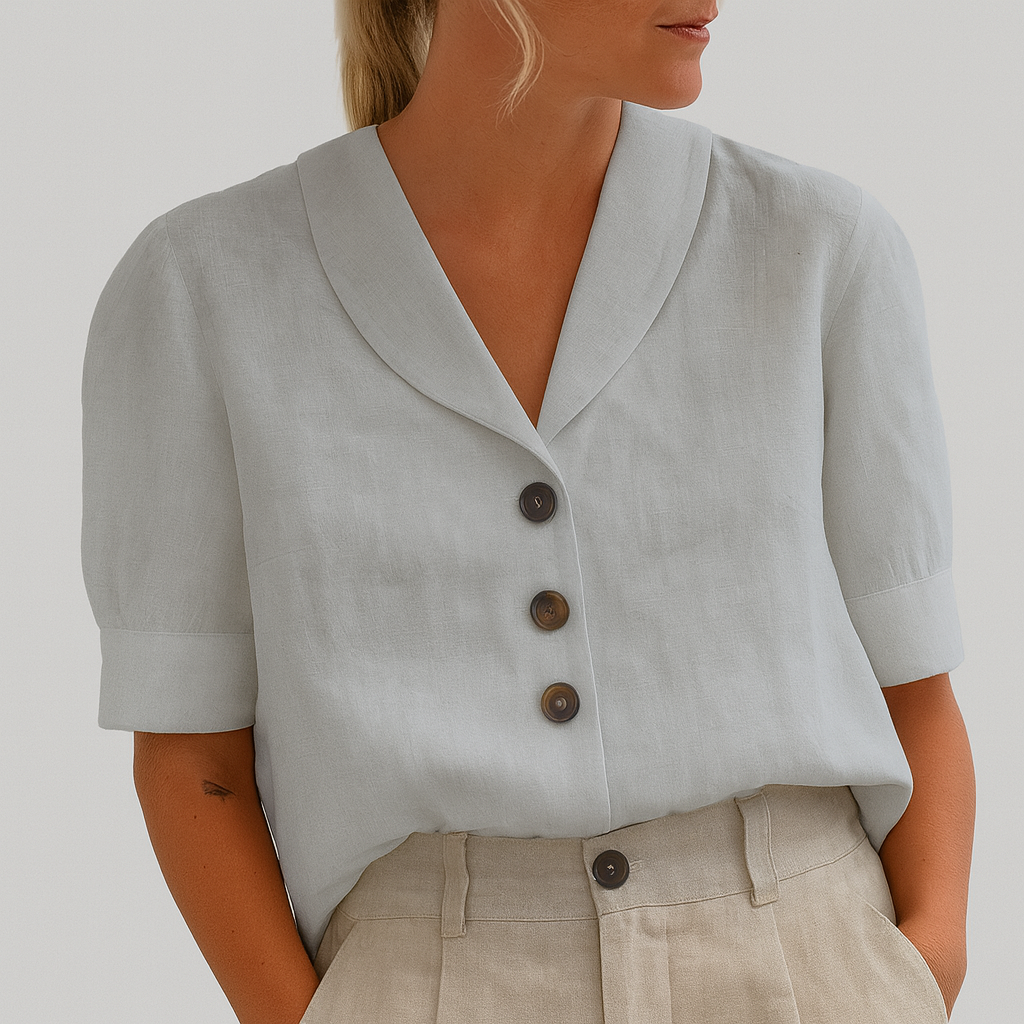 Women's Relaxed Collar Button-Up Shirt