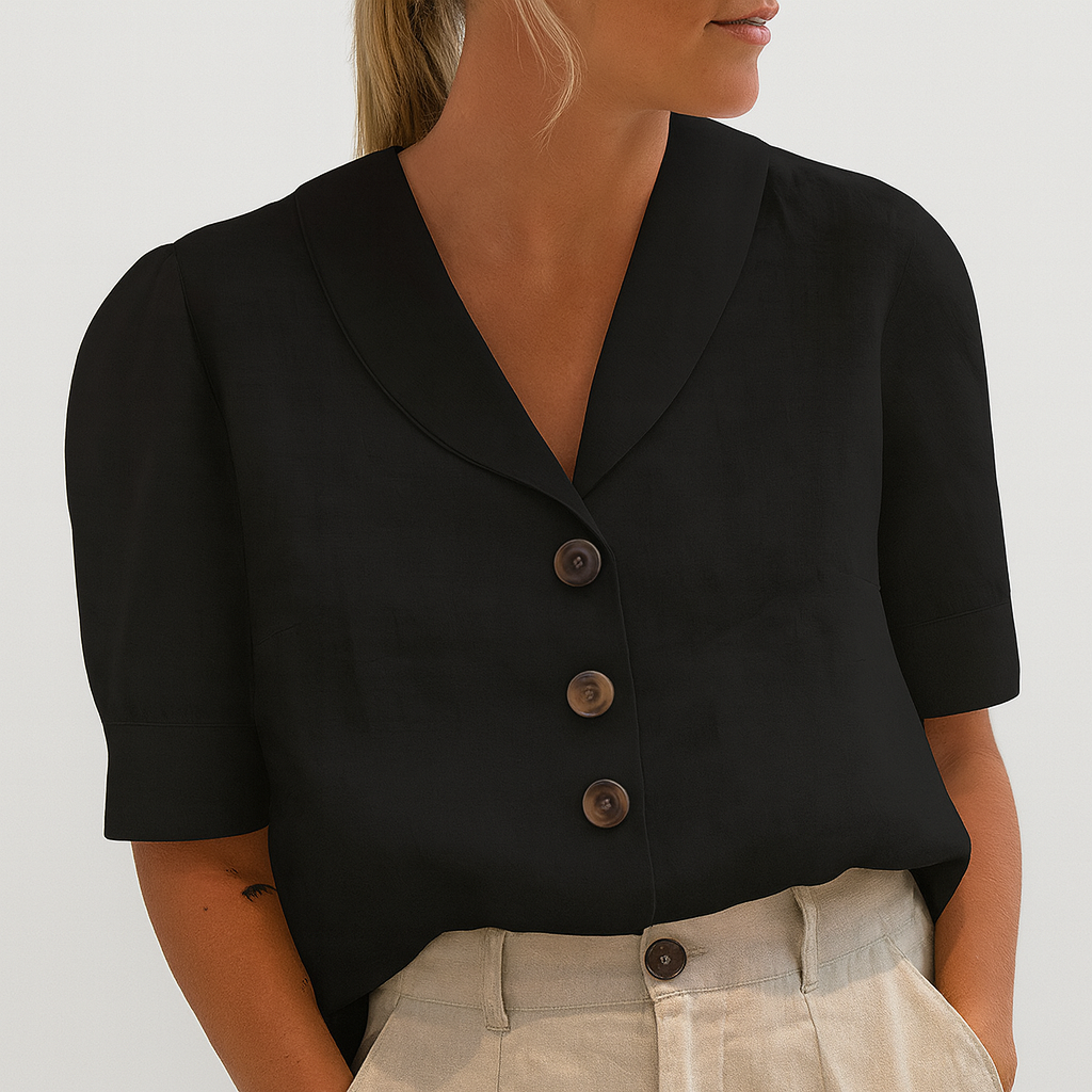 Women's Relaxed Collar Button-Up Shirt