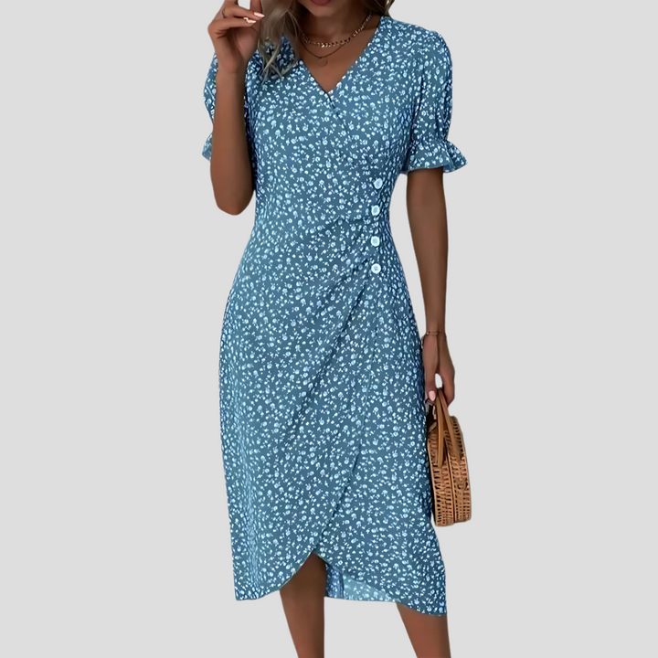 Women's Botanical Print Midi Dress