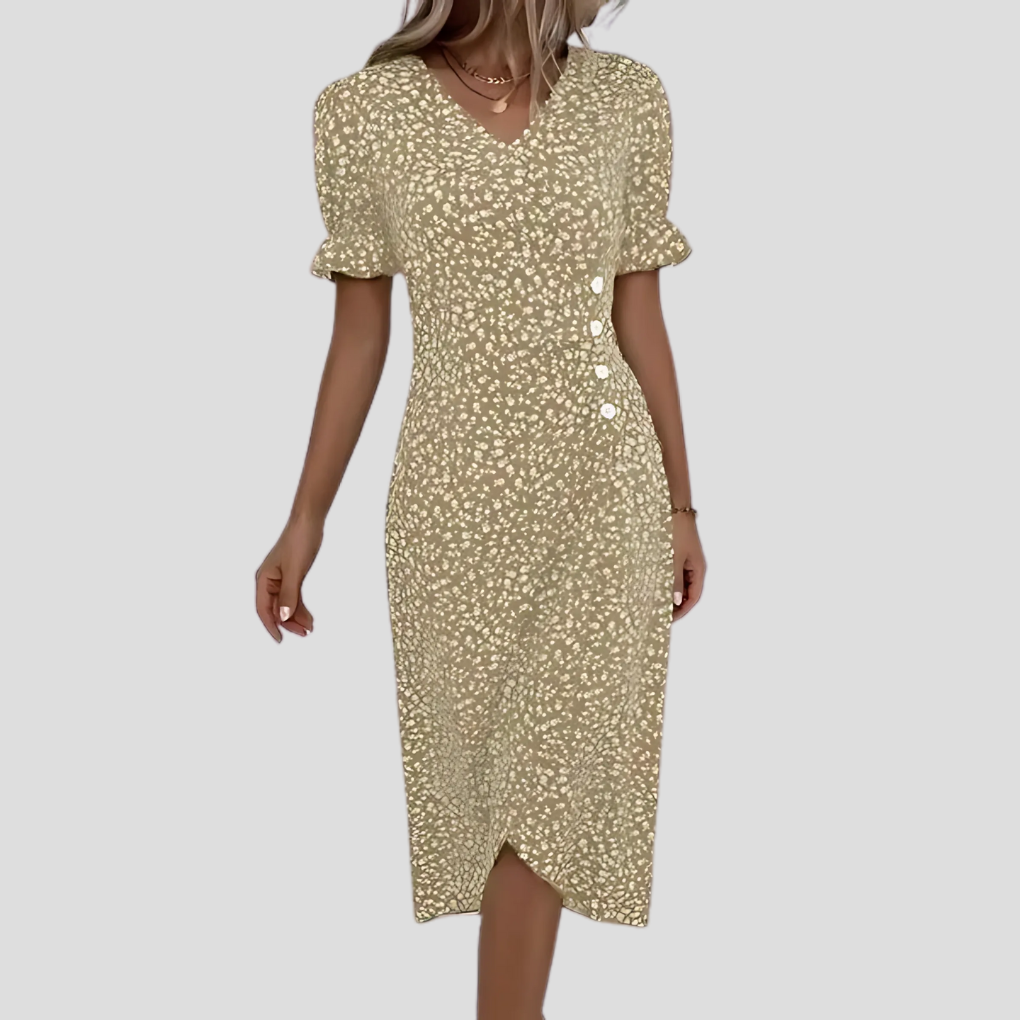 Women's Botanical Print Midi Dress