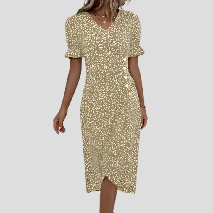 Women's Botanical Print Midi Dress