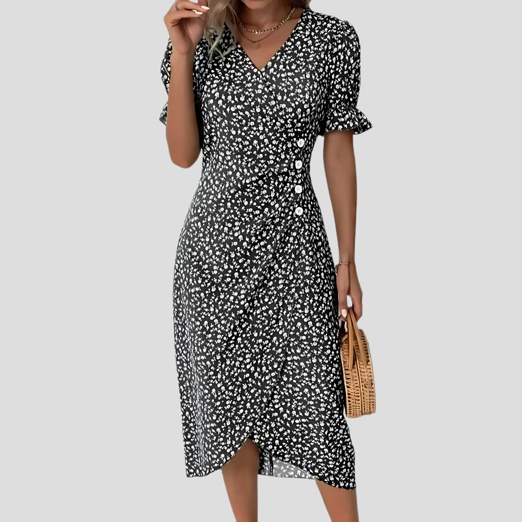 Women's Botanical Print Midi Dress