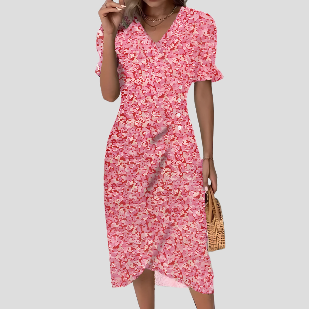 Women's Botanical Print Midi Dress