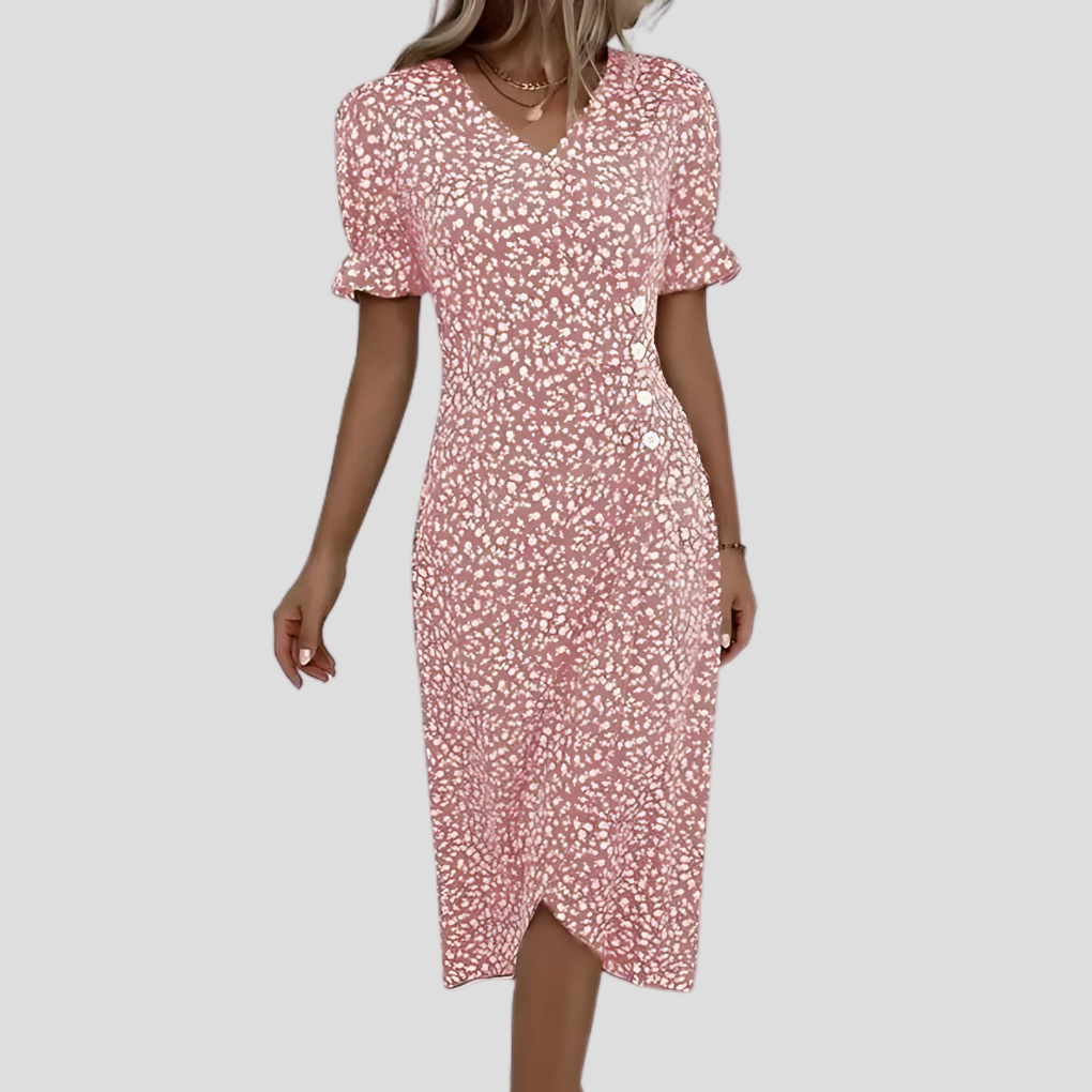 Women's Botanical Print Midi Dress