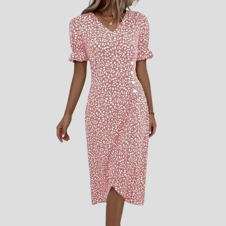 Women's Botanical Print Midi Dress