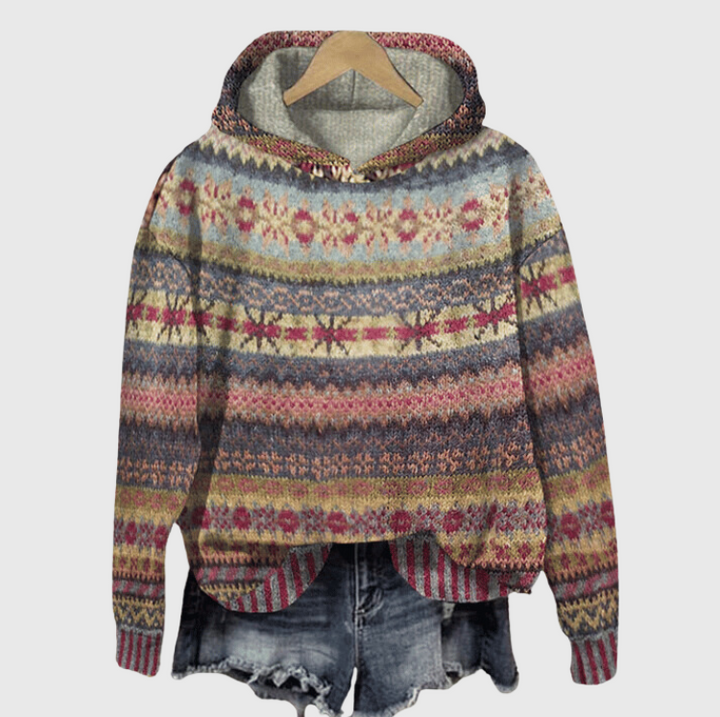 Women's Cozy Nordic Print Knit Sweatshirt