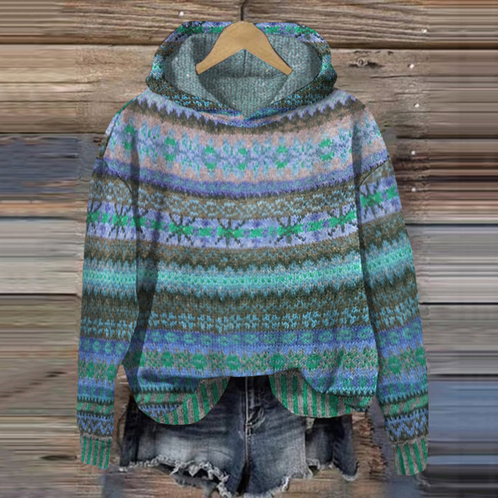 Women's Cozy Nordic Print Knit Sweatshirt