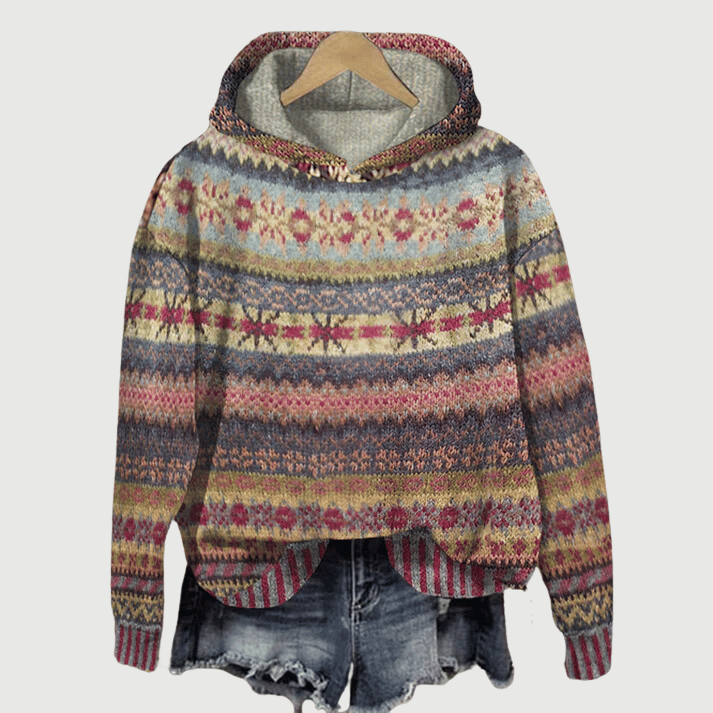 Women's Cozy Nordic Print Knit Sweatshirt