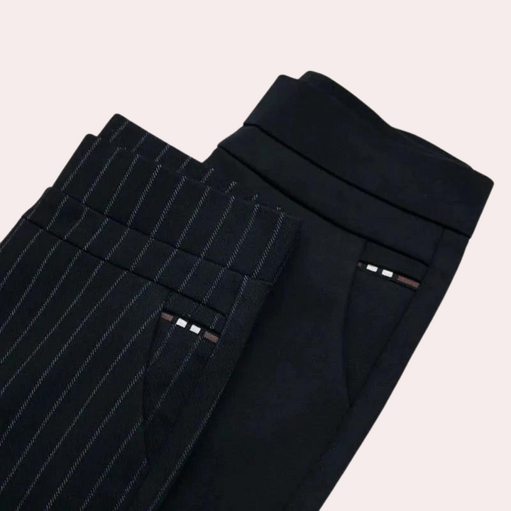 Women's High Waist Stretch Pinstripe Trousers