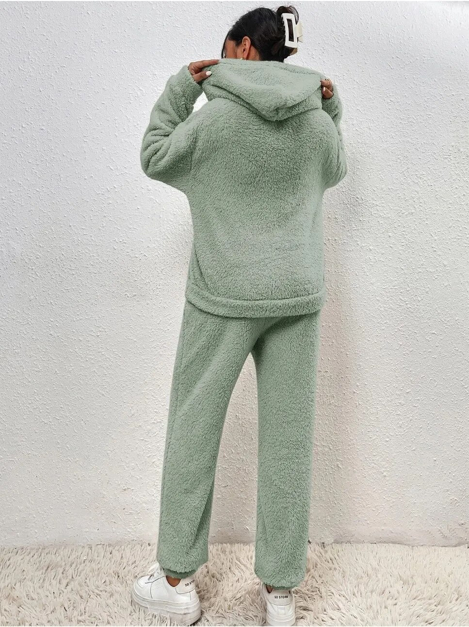 Women's Cozy Hooded Fleece Loungewear Set