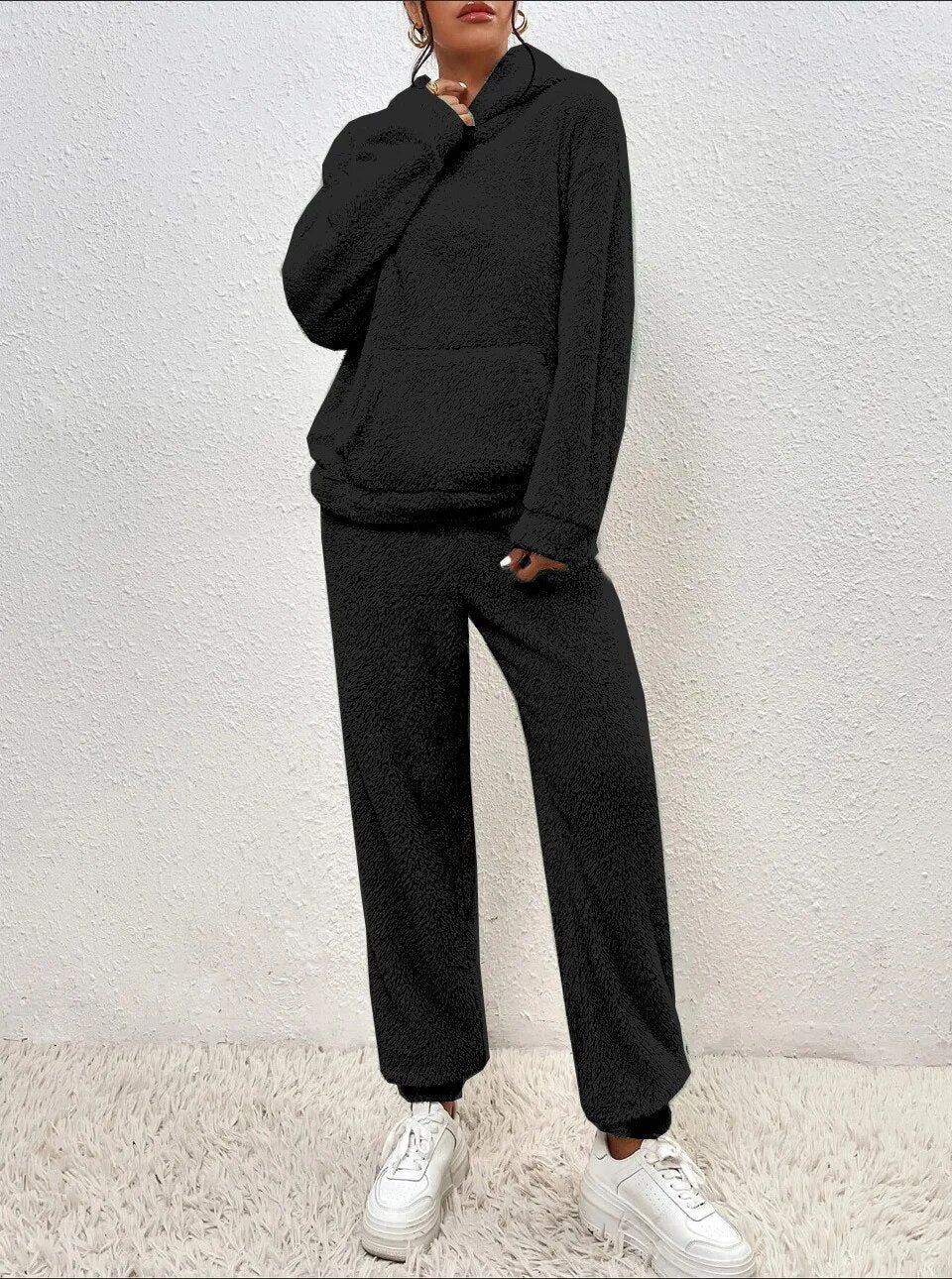 Women's Cozy Hooded Fleece Loungewear Set