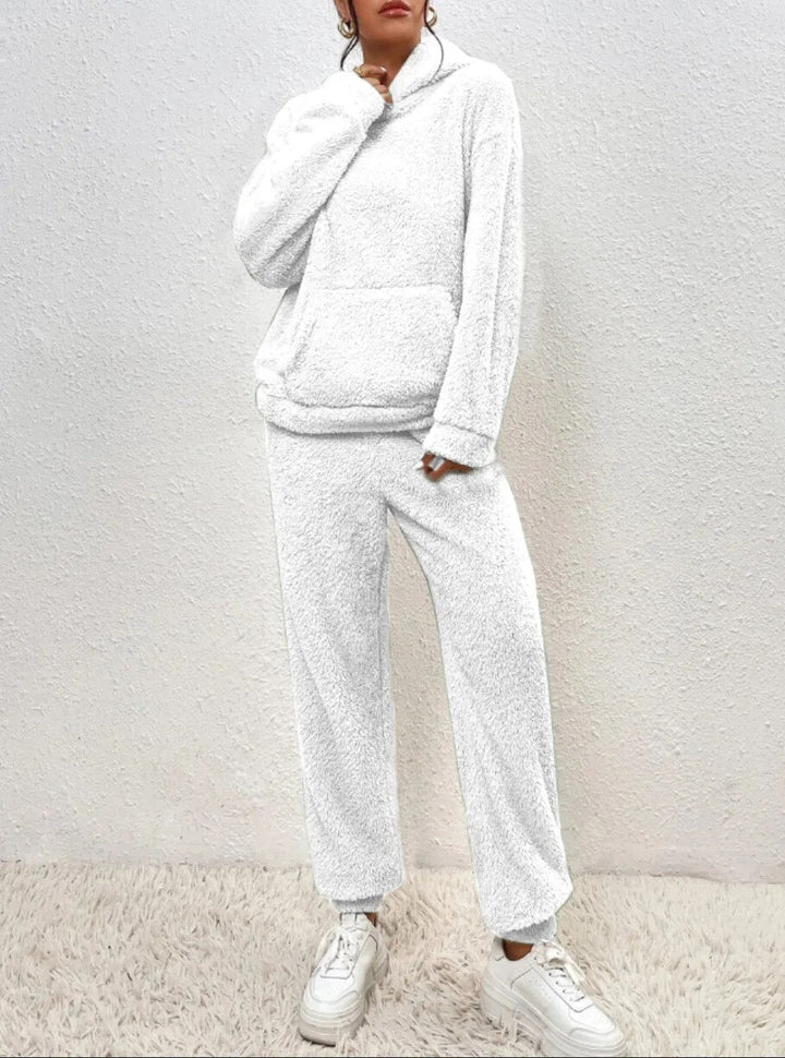 Women's Cozy Plush Hooded Loungewear Set