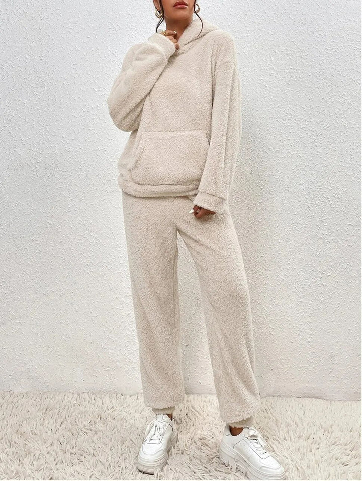 Women's Cozy Plush Hooded Loungewear Set
