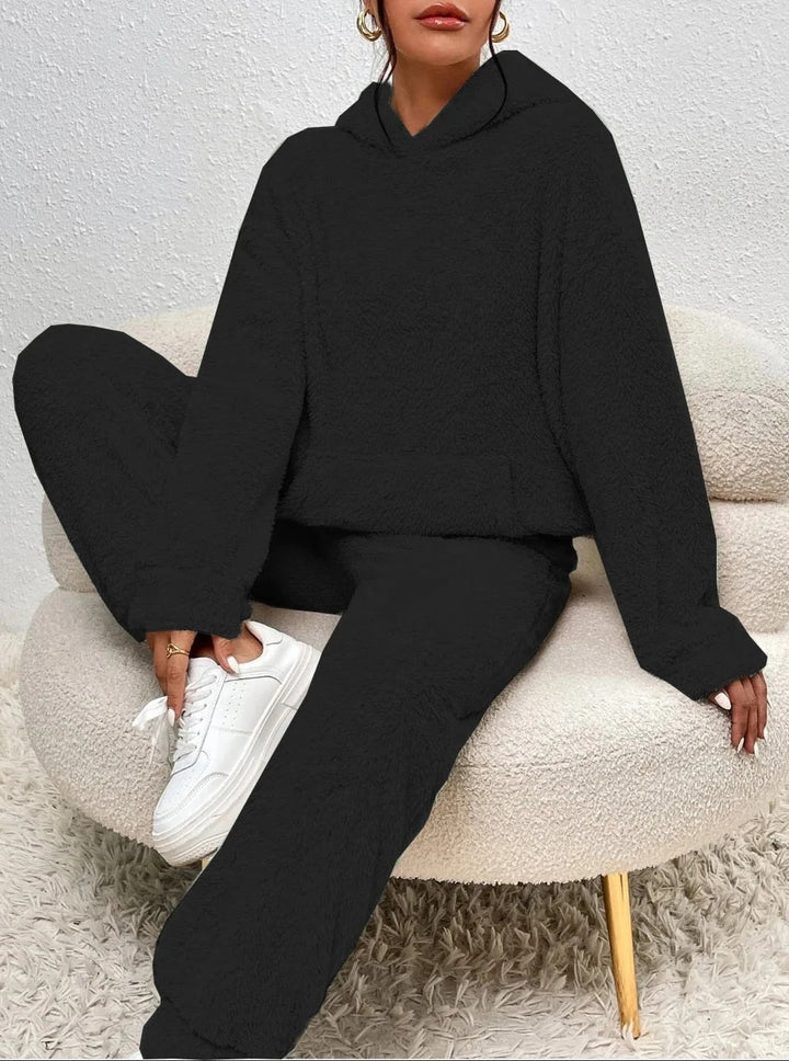 Women's Cozy Plush Hooded Loungewear Set