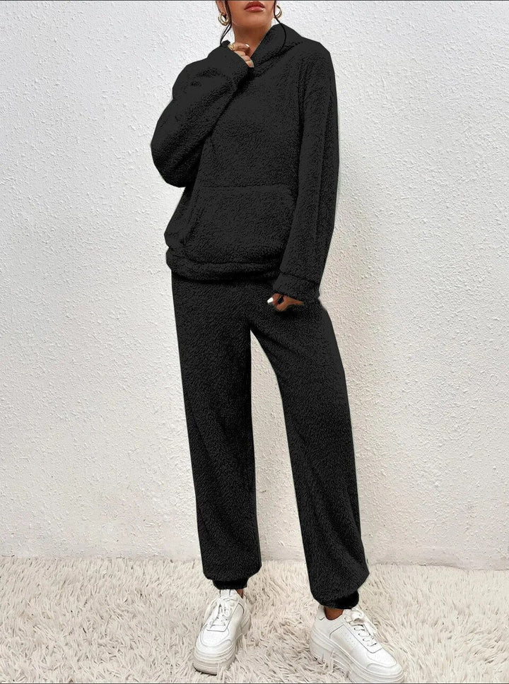 Women's Cozy Plush Hooded Loungewear Set