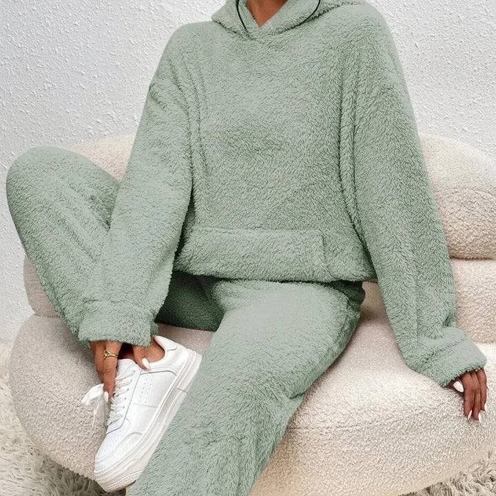Women's Cozy Plush Hooded Loungewear Set