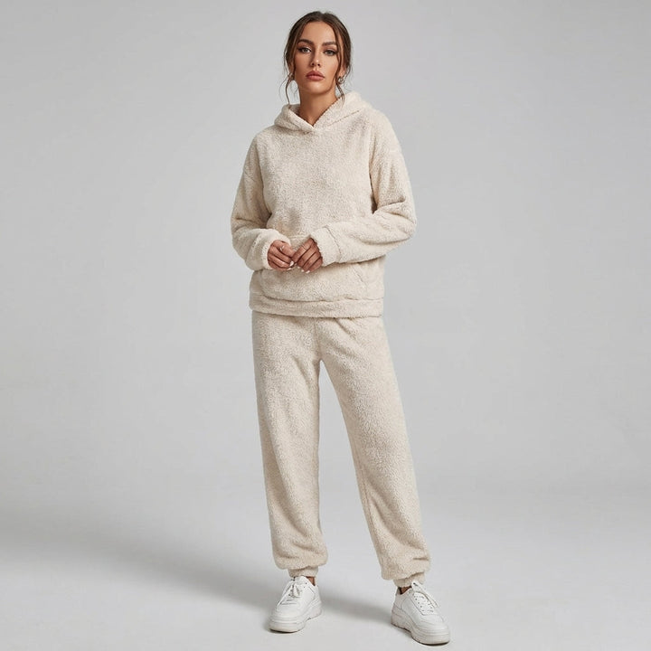 Women's Cozy Plush Hooded Loungewear Set