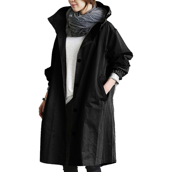 Women's Mid-Length Hooded Rain Jacket