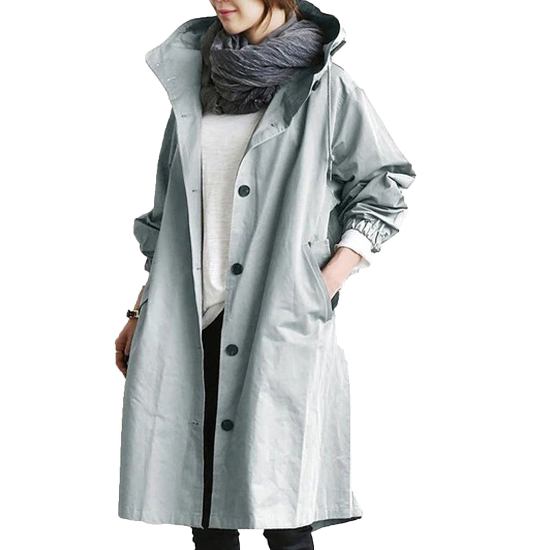 Women's Mid-Length Hooded Rain Jacket