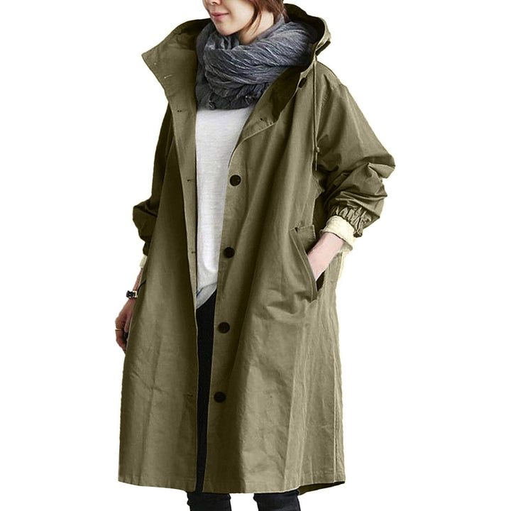 Women's Mid-Length Hooded Rain Jacket
