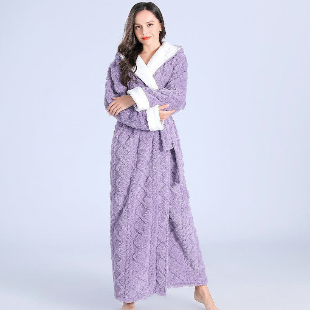 Women's Cozy Hooded Ankle Length Robe